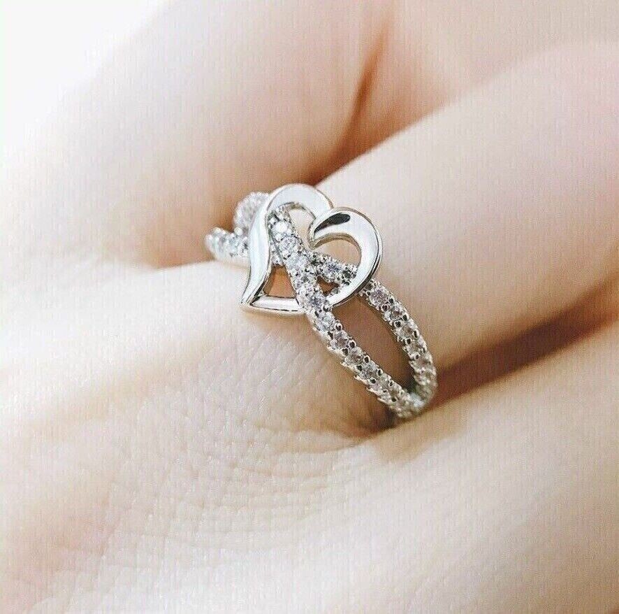 2 CT Round Cut Real Moissanite Anniversary Cross Ring 14k White Gold Plated Mahalaxmi Jewelry - фотография #2