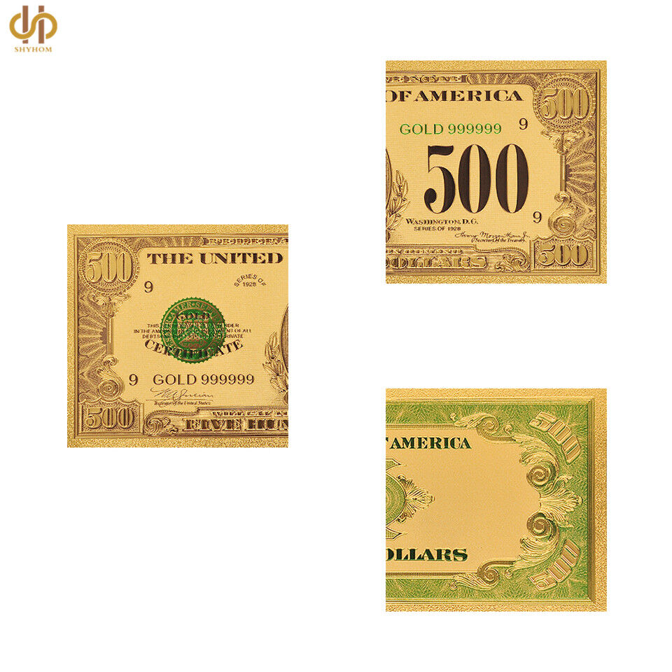 100PCS/lot 1918 US $500 Dollar Gold Banknote Colored Novelty Money Gifts Без бренда - фотография #5