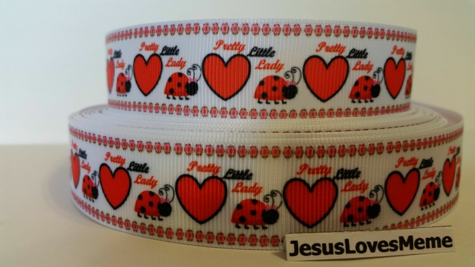 CLEARANCE Grosgrain Ribbon - 3 Yards $1.47 Valentine's Day Lady Bug Pretty 1" Unbranded Does Not Apply