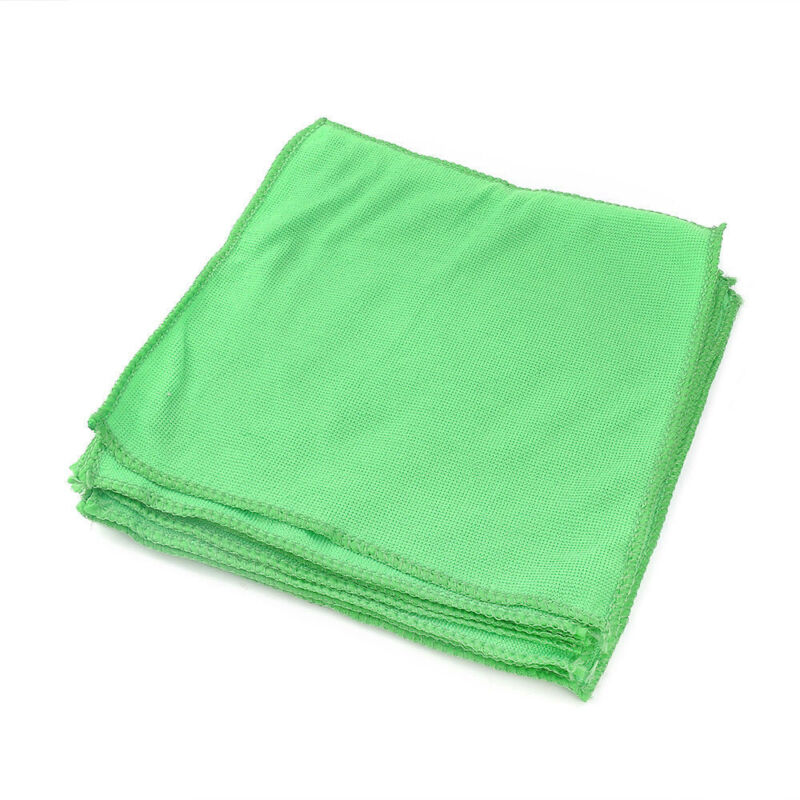 10pcs Green Microfiber Towel Car Cleaning Wash Drying Detailing Cloth No Scratch Unbranded Does Not Apply - фотография #11