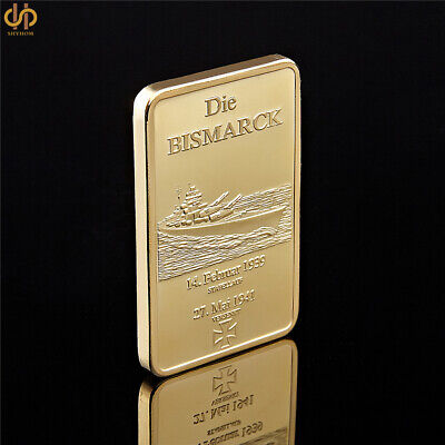 5PCS Deutsche Marine Die Bismarck Battleship Gold Bar Germany Navy Souvenir Coin Без бренда - фотография #5