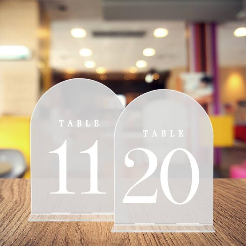 Clear Acrylic Wedding Table Numbers with Stands 11-20 Arch Table Numbers 5x7 ... Does not apply