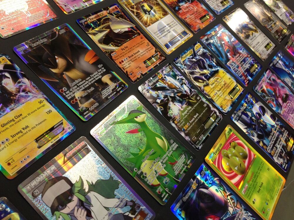 Pokemon Card Lot 100 Official TCG Cards Ultra Rare Included EX GX V MEGA + HOLOS Без бренда - фотография #2