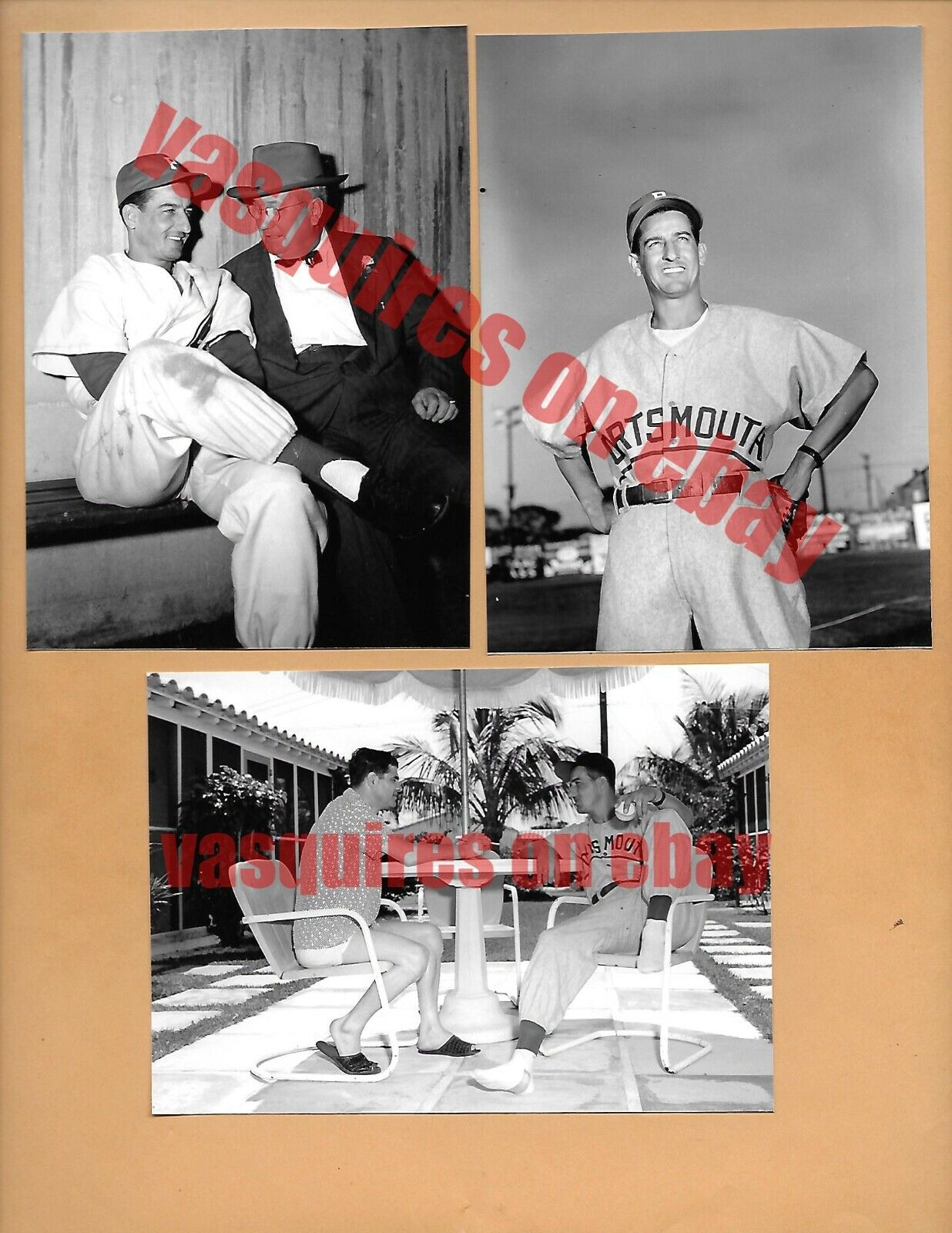  Reggie Otero photo prints Lot of 3 from negative Cuban Baseball Portsmouth Cubs Без бренда