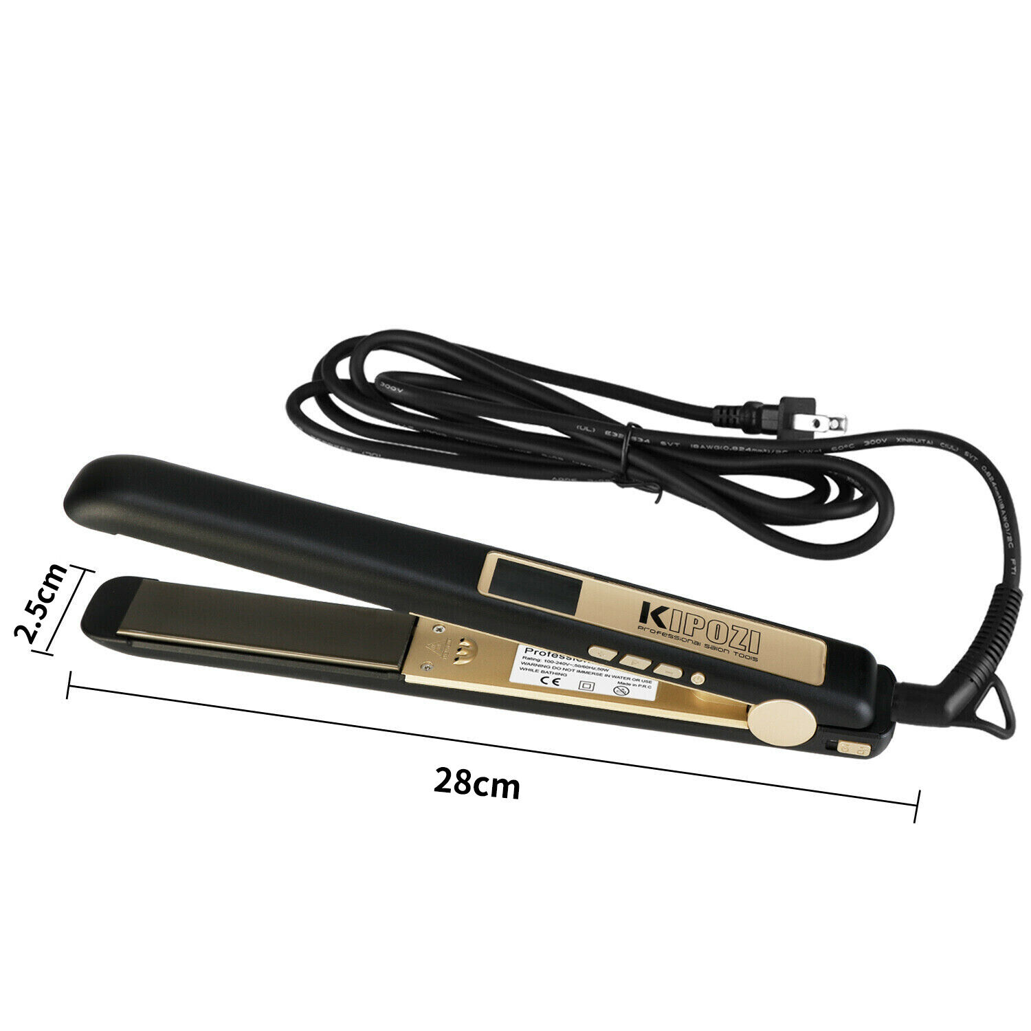Pro KIPOZI Curly Straight Hair Straightener 2 In 1 Wide Plate LCD Display 1.75In KIPOZI Does Not Apply - фотография #9