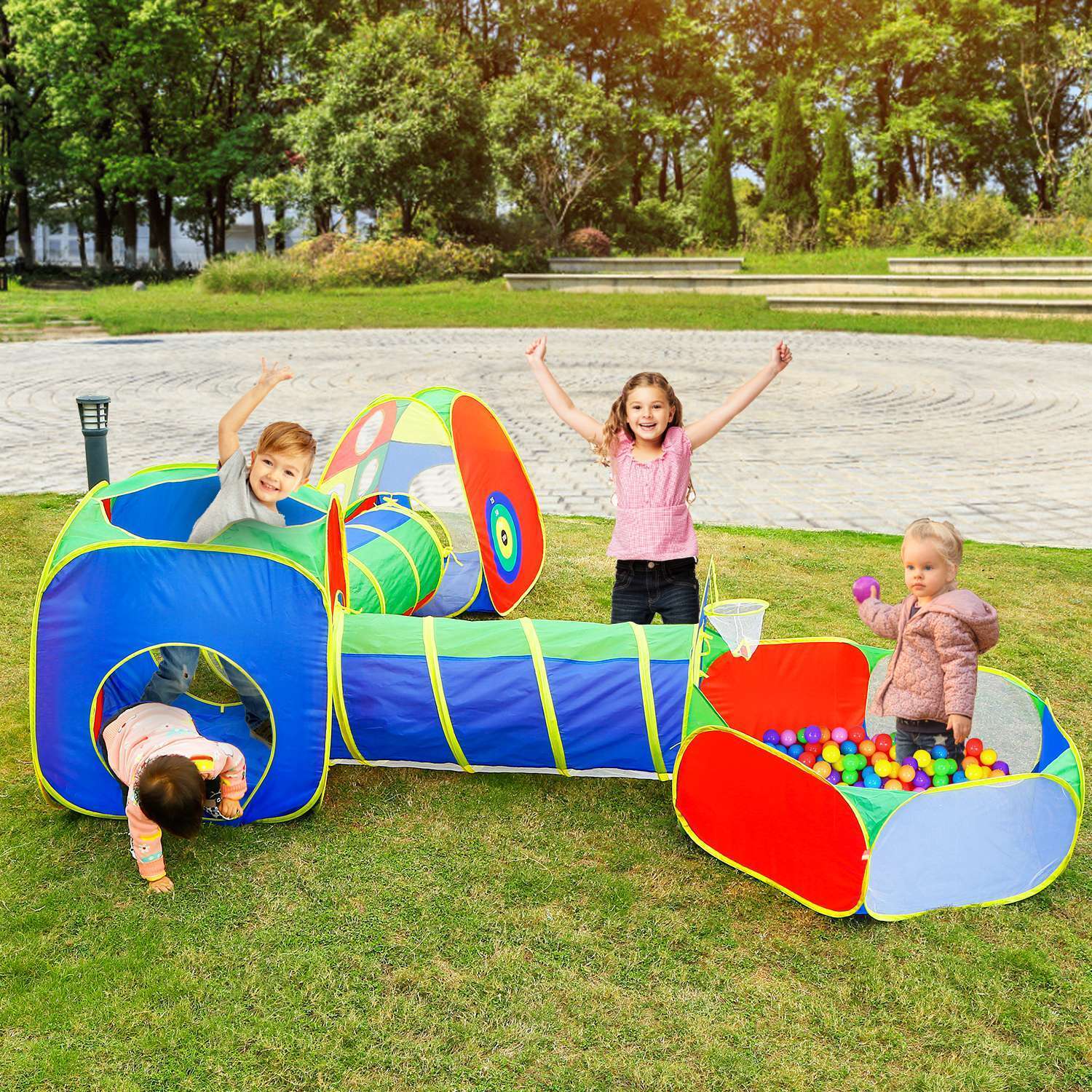 5-in-1 Kids Ball Pit Play Tent w/2 Crawl Tunnel Portable Travel Home Play House sunshining168 Does Not Apply - фотография #4