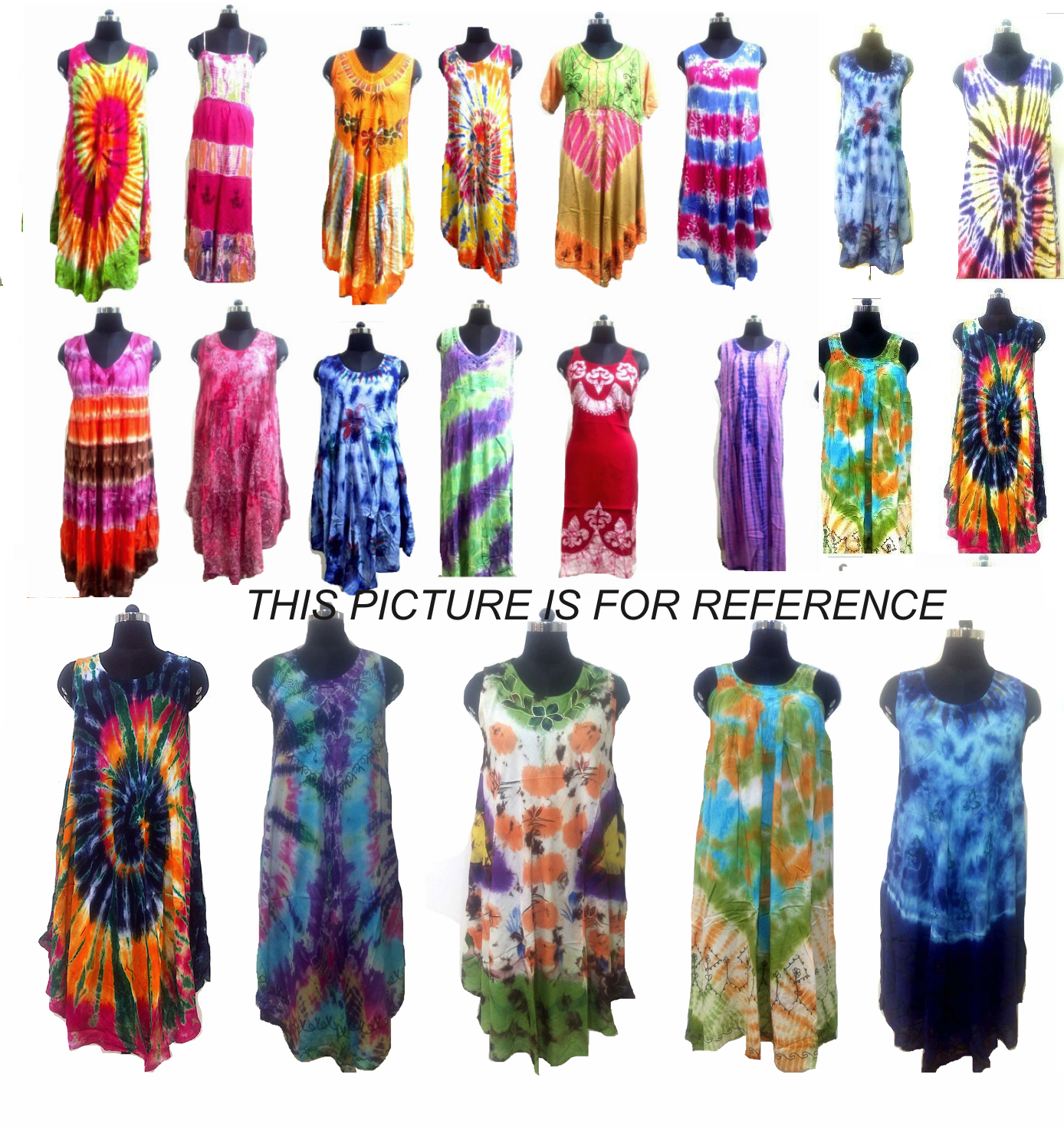 Wholesale Lot 20 Pc Hippie Boho Tunic Sundress Indian Multi Tie Dye Beach Dress Unbranded - фотография #2