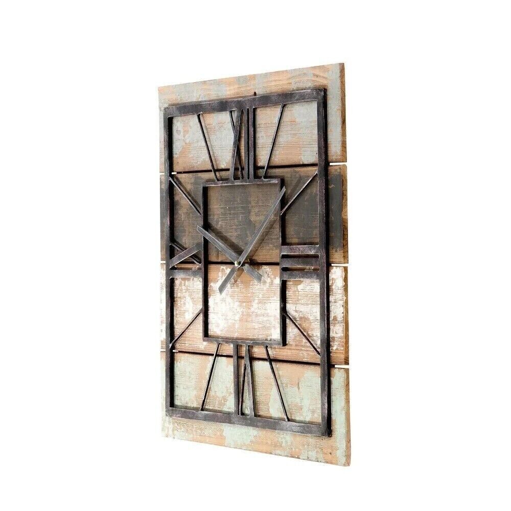 Oversized Wall Clock Modern Farmhouse Rustic Square Country Shabby Chic Deco Unbranded 22801515 - фотография #11