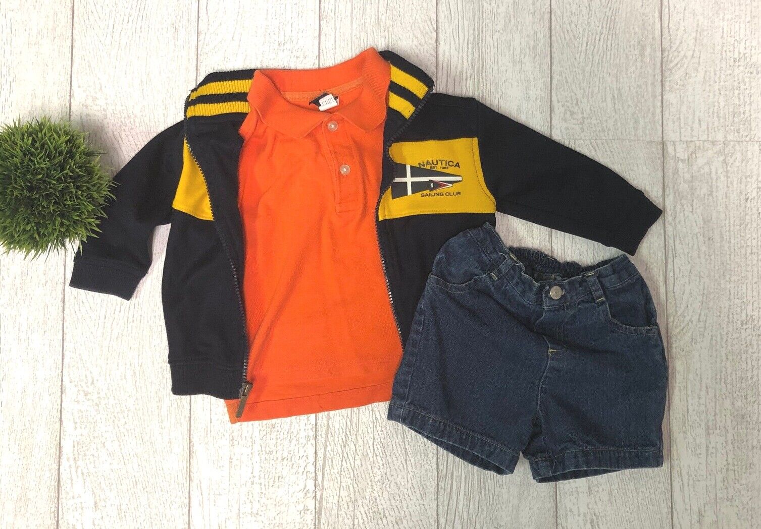 Baby Boy Baby Gap Collared Polo Jacket Jean Shorts Summer Outfit Lot 3 18 Months Gap
