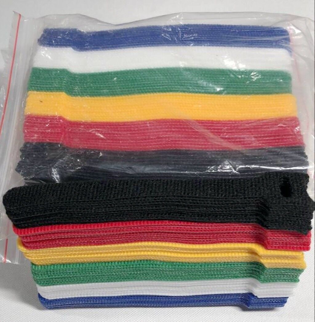 120pcs Microfiber Cloth Cable Straps Hook Loop Reusable Fastening Cable  6" Ties VELCRO BKB