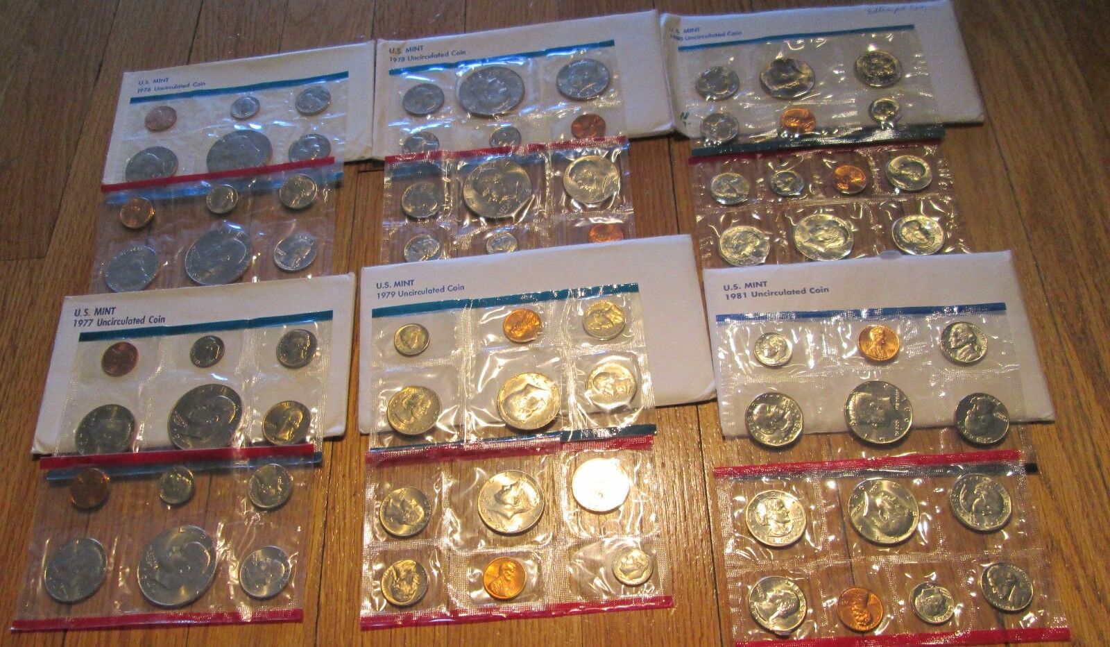 1968 to 1981 US Mint Mint Sets 14 sets P & D Uncirculated COA Good value Без бренда - фотография #4