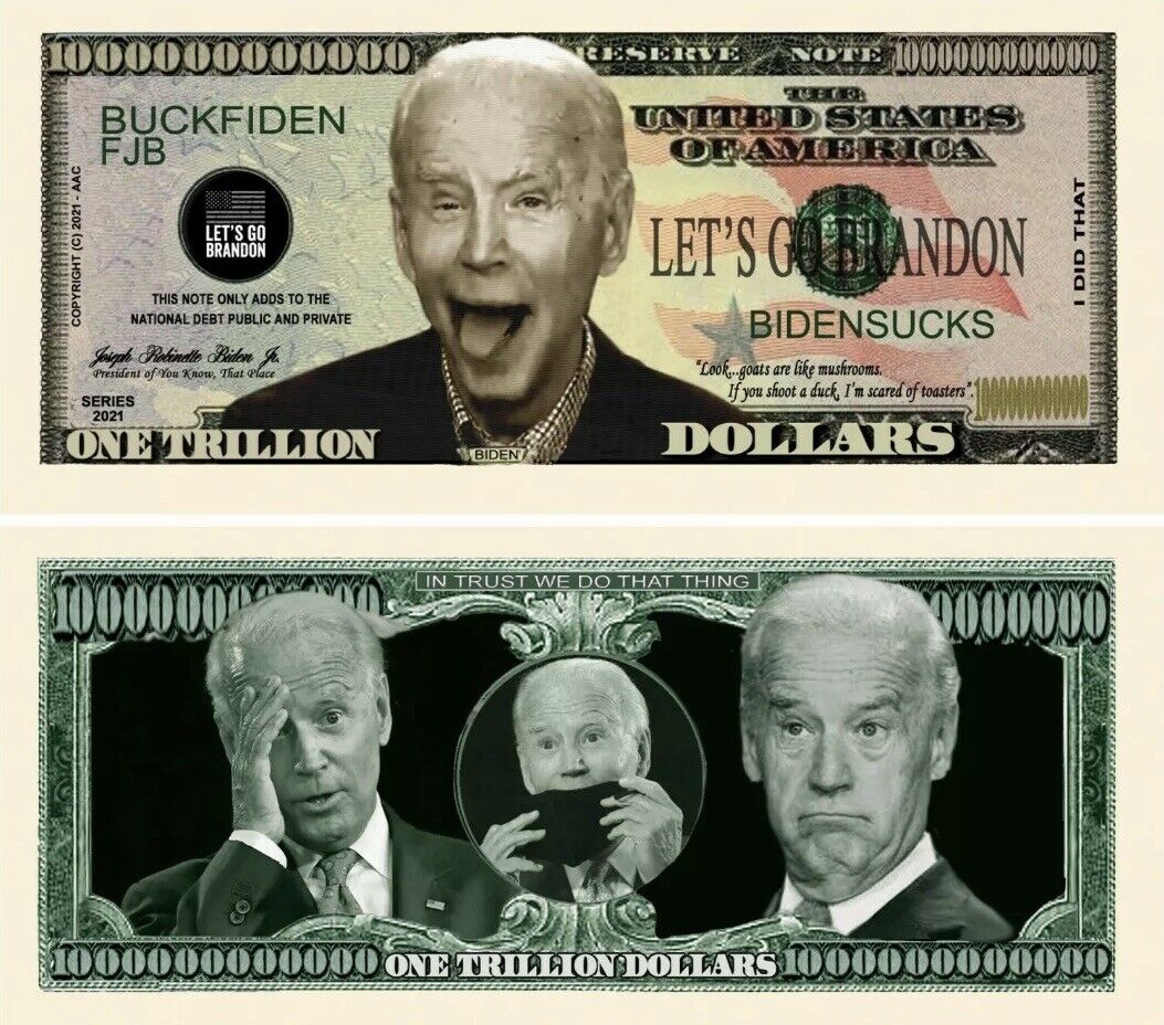 Let's Go Brandon Joe Biden Sucks FJB Pack of 5 Funny Money Novelty Dollars Без бренда