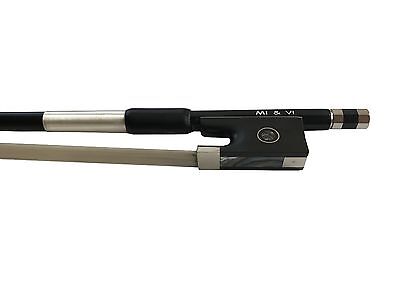 MI&VI 5 Carbon Fiber Violin Bow Ebony Frog 4/4 - Silver Mount Stick Horse Hair  MI & VI VN-Octagonal-Full-Fiddle-String-Mill-Tuner-Stand - фотография #4
