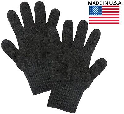 Black Wool Blend Glove Liner - Winter Cold Weather Military Blank Gloves US Made Rothco 8518