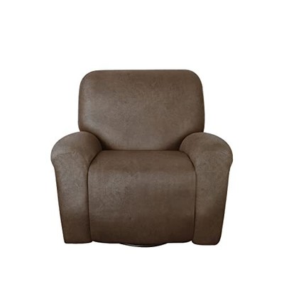 Leather-Look Spandex Recliner Chair Covers4-Piece Recliner Cover wi... molasofa Does not apply
