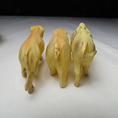  Vintage Lot of 5 Toy Celluloid Animals 2 Longhorn Sheep Bear Bison Tiger Unknown - фотография #12