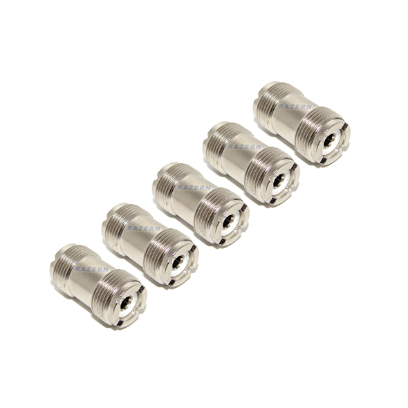 5 Pack UHF SO-239 Female to Female Coupler RF Adapter Connector for PL-259 Plugs Steren 200-198