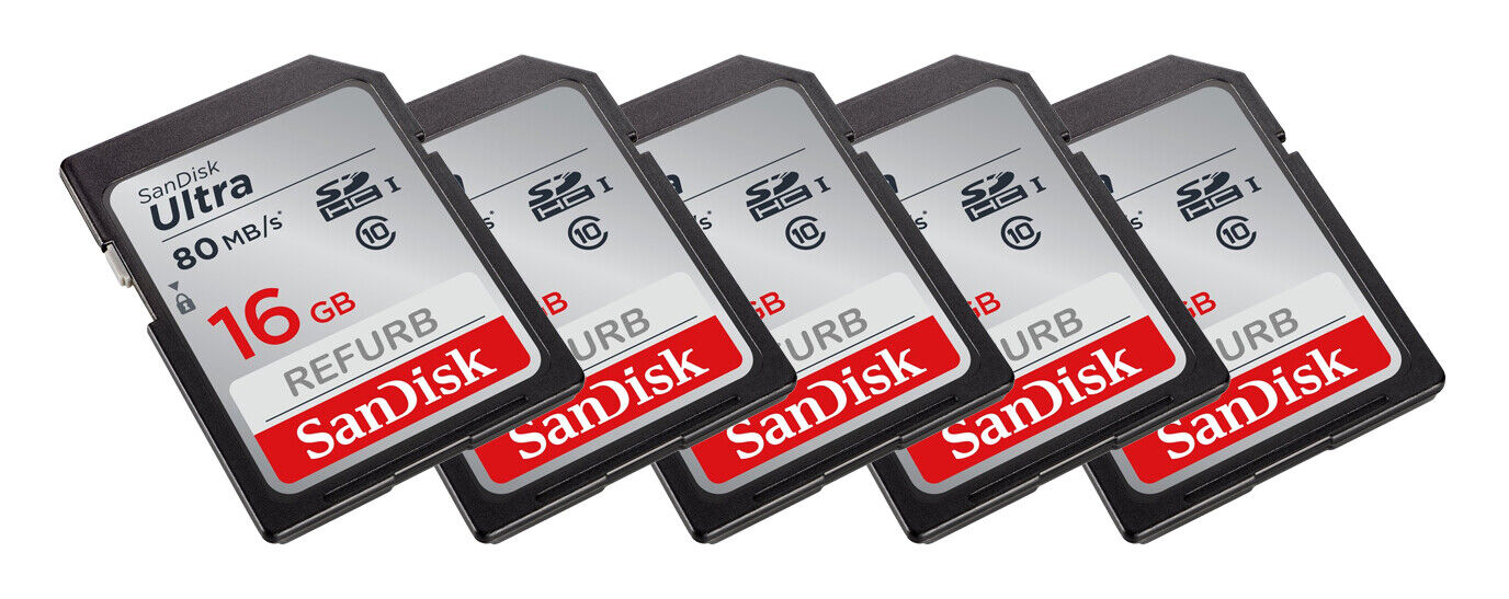 5x Lot SanDisk Ultra 16GB 80MB/s SD SDHC SDSDUNB Camera Card Lot 5 x 16 GB SanDisk SDSDUNB-016G