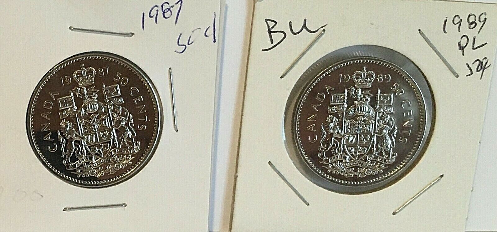 CANADA 1987 & 89   50 CENT NICKEL COIN FROM A HUGE COLLECTION 'KEEP FOLLOWING US Без бренда
