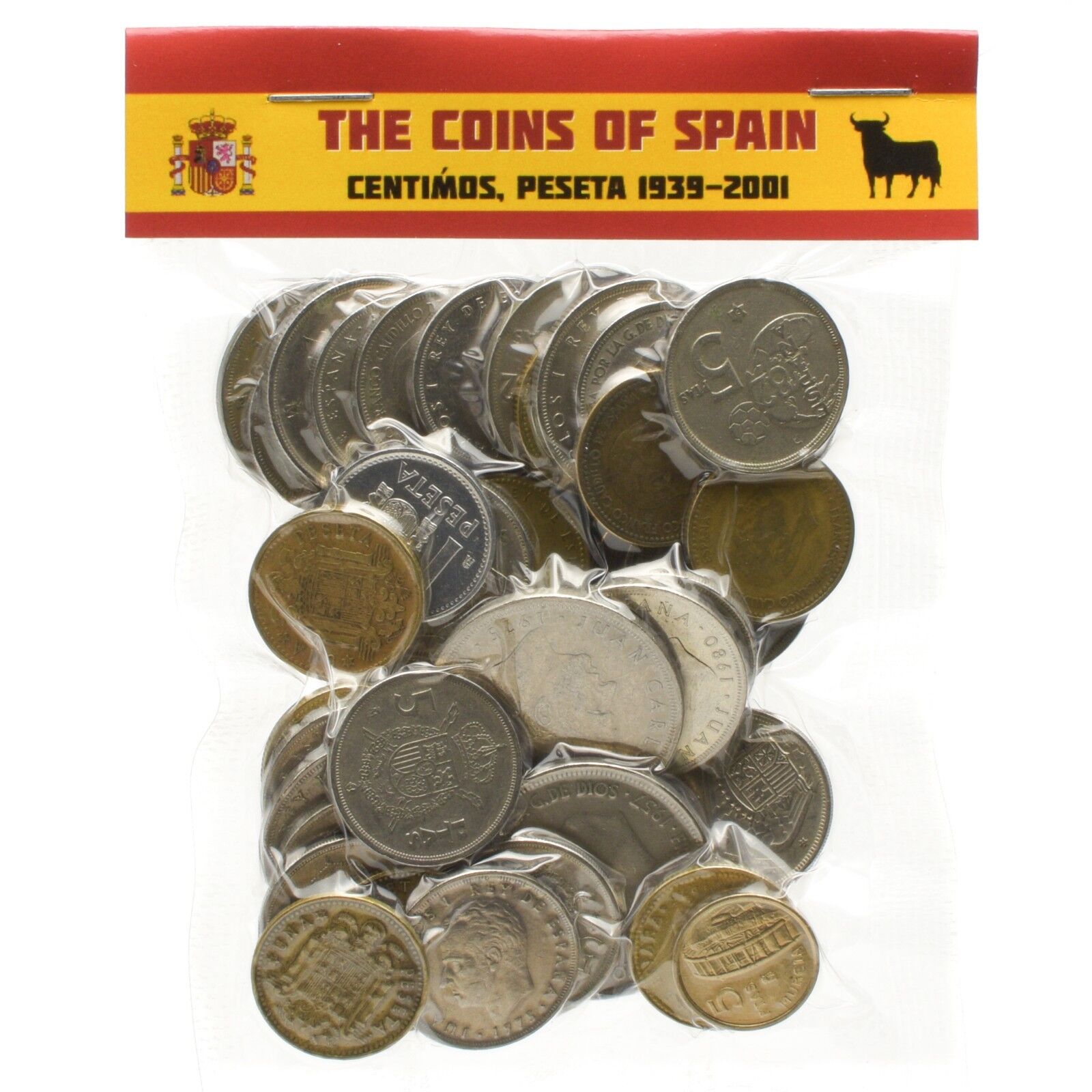 ESPANA LOT OF 100 SPANISH SPAIN COINS PESETAS PESETA CÉNTIMOS 1939-2001 Без бренда