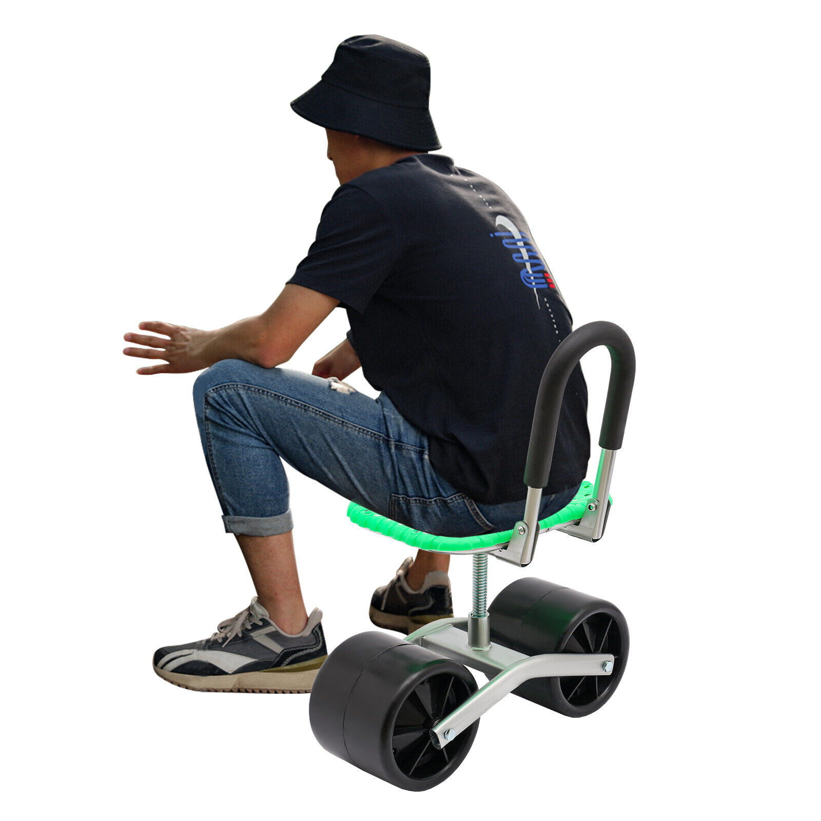 Height Adj. 360° Rotates Gardening Seats w/2 Rolling Wheels Stool Kneeling Pad  Unbranded does not apply - фотография #16