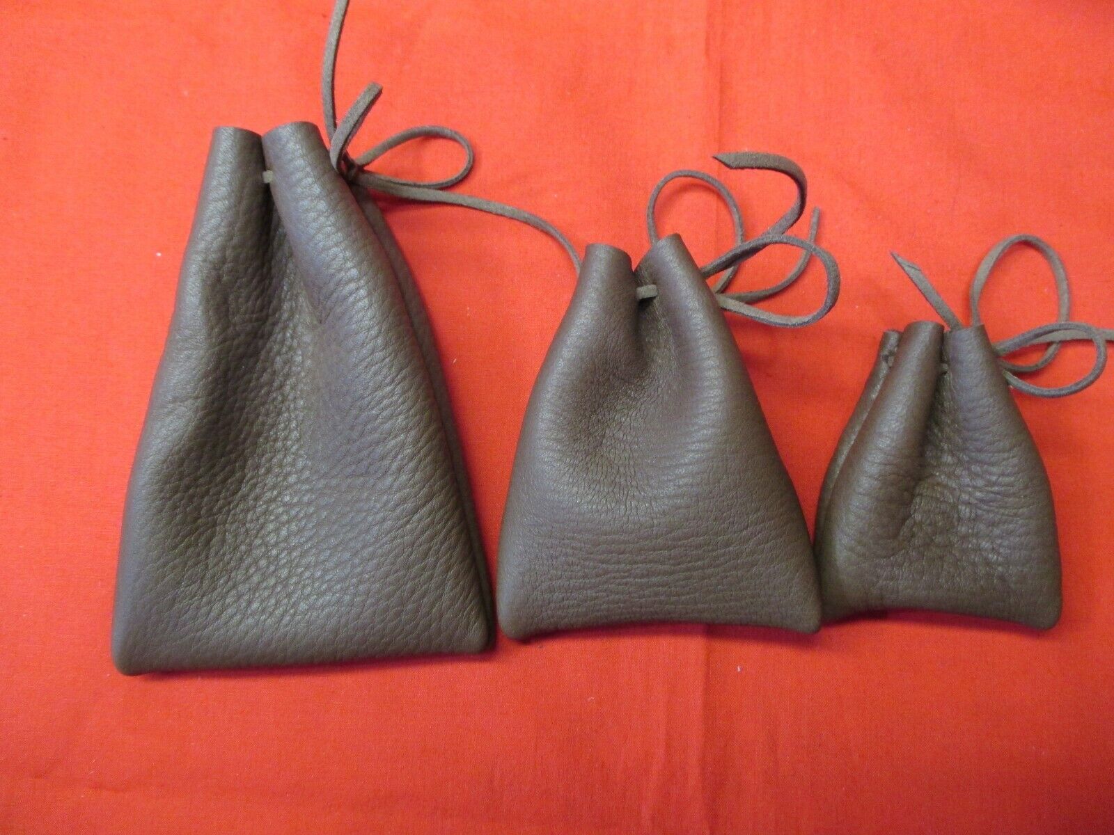 3 GENUINE NEW ZEALAND DEERSKIN Drawstring Pouches, Coins, Hunting, MIsc Use   Handmade Does Not Apply