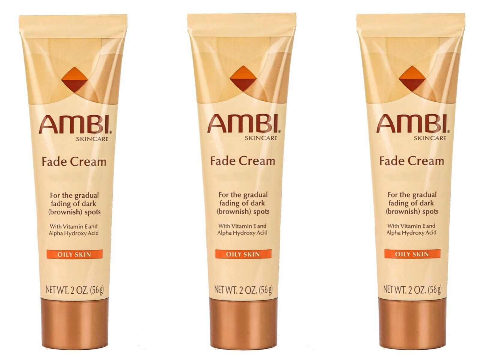 3-PACK NEW Ambi Fade Cream Oily Skin Lightener Dark Spot Bleacher 2oz EXP 12/23 Ambi NA