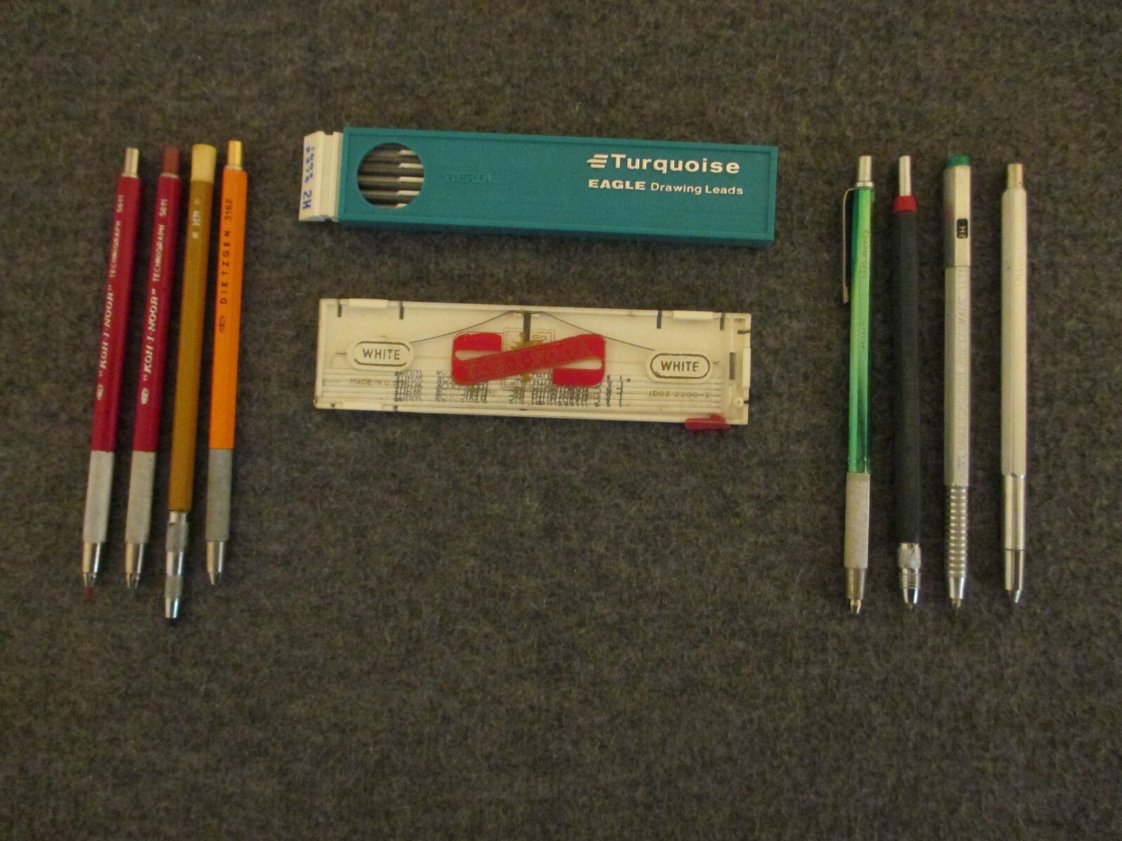 VTG LOT8 MECHANICAL PENCILS DIETZGEN KOH-I-NOOR- EAGEL TURQUOISE GRAMERCY ECT #2 Dietzgen, KOH-I-NOOR,, Gramercy, Eagle Turquoise