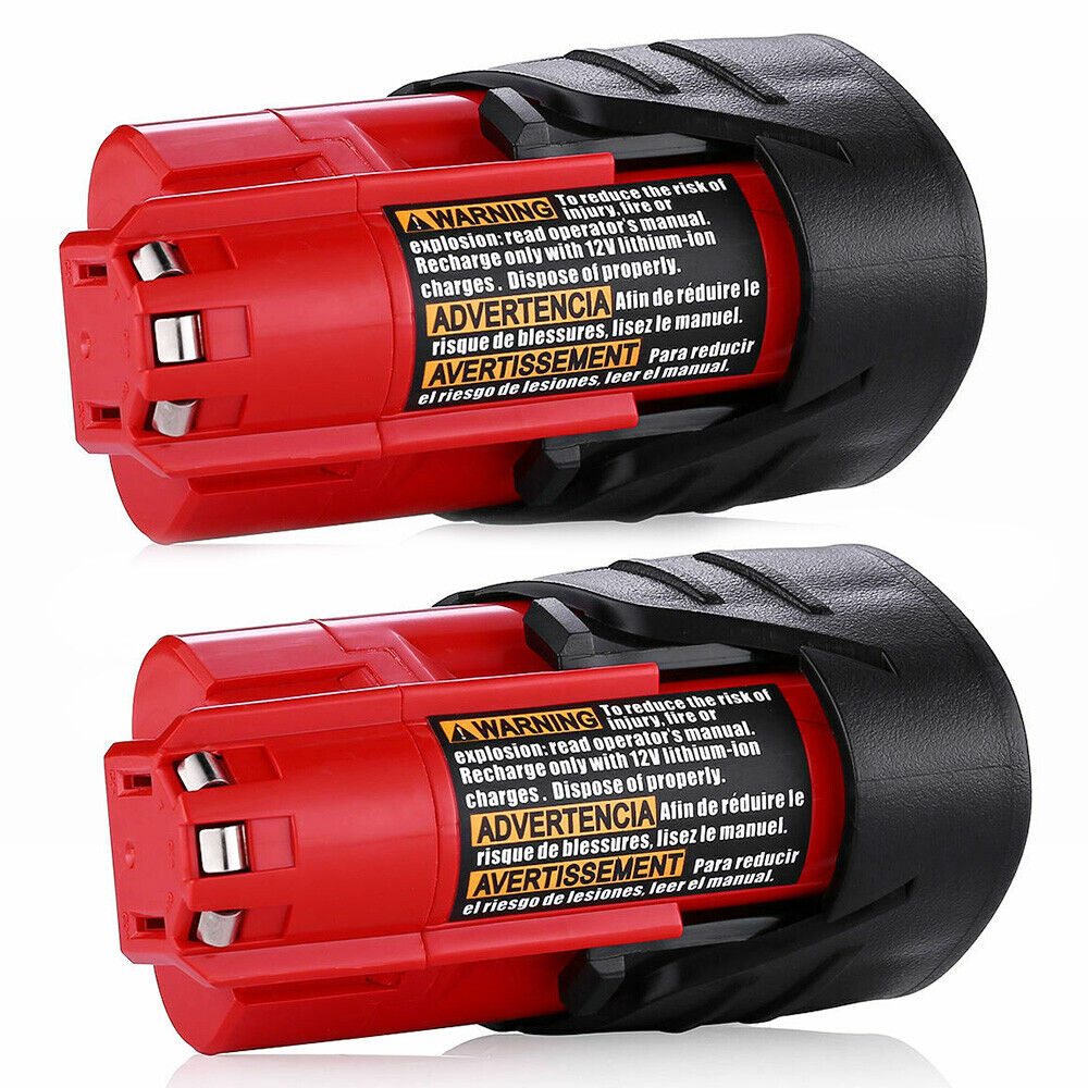 3.0Ah For Milwaukee M12 12 Volt LITHIUM Battery pack 48-11-2420 48-11-2401 2Pack For Milwaukee 48-11-2401