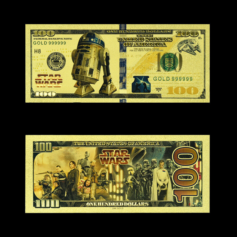 Set of 10 Colourful Star Wars Gold Plated Banknotes Crafts Home Decoration Без бренда - фотография #5