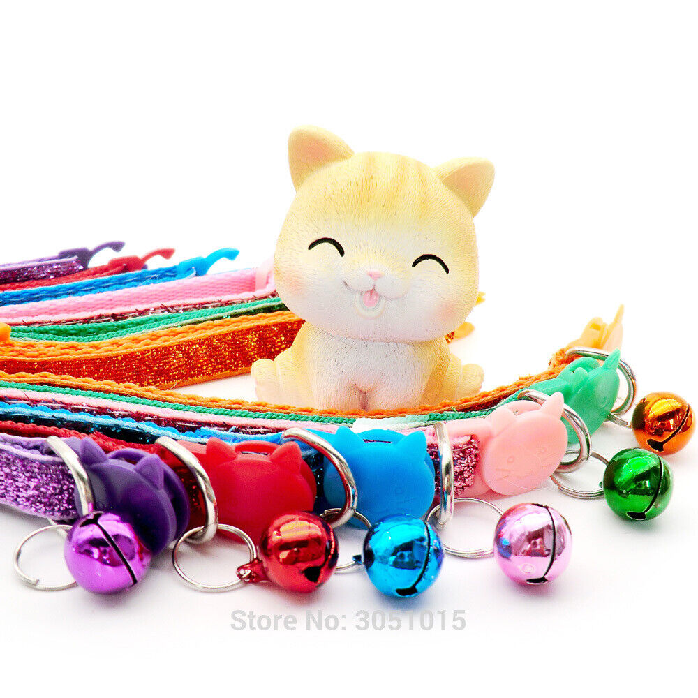 6 Pcs Breakaway Cat Collar Reflective Nylon Strip Bell Durable for Kitten Kitty Unbranded - фотография #4