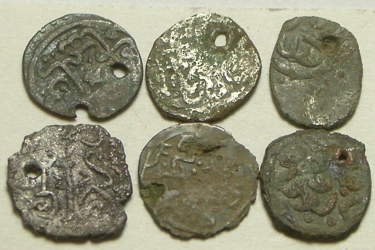 Lot rare genuine Islamic silver billon fouree brockage akce coins Ottoman Empire Без бренда