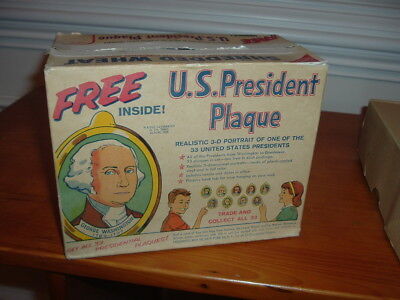 1950's Nabisco Shredded Wheat President Plaque Original Box with Ad Give-A-Way Nabisco