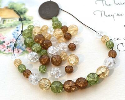 Vintage Translucent Crackle Glass Beads Mix 32 Без бренда - фотография #3