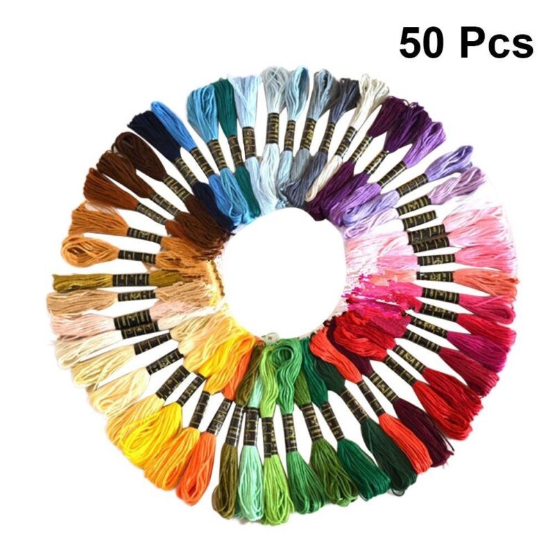 50 x Multi DMC Colors Cross Stitch Cotton Embroidery Thread Floss Sewing Skeins Unbranded 93435 - фотография #11