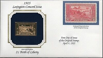 1925 Lexington-Concord Issue U.S Golden Replicas of Classic Stamps. Set of 2 Без бренда - фотография #2