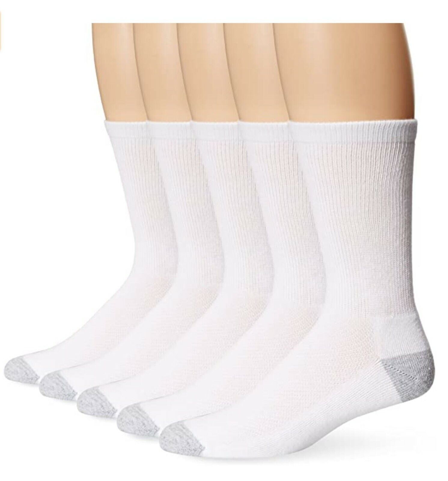 12 Pairs Hanes Premium Cushion Crew  Men's Cotton Socks, Crew, White, size 12-14 Hanes - фотография #3