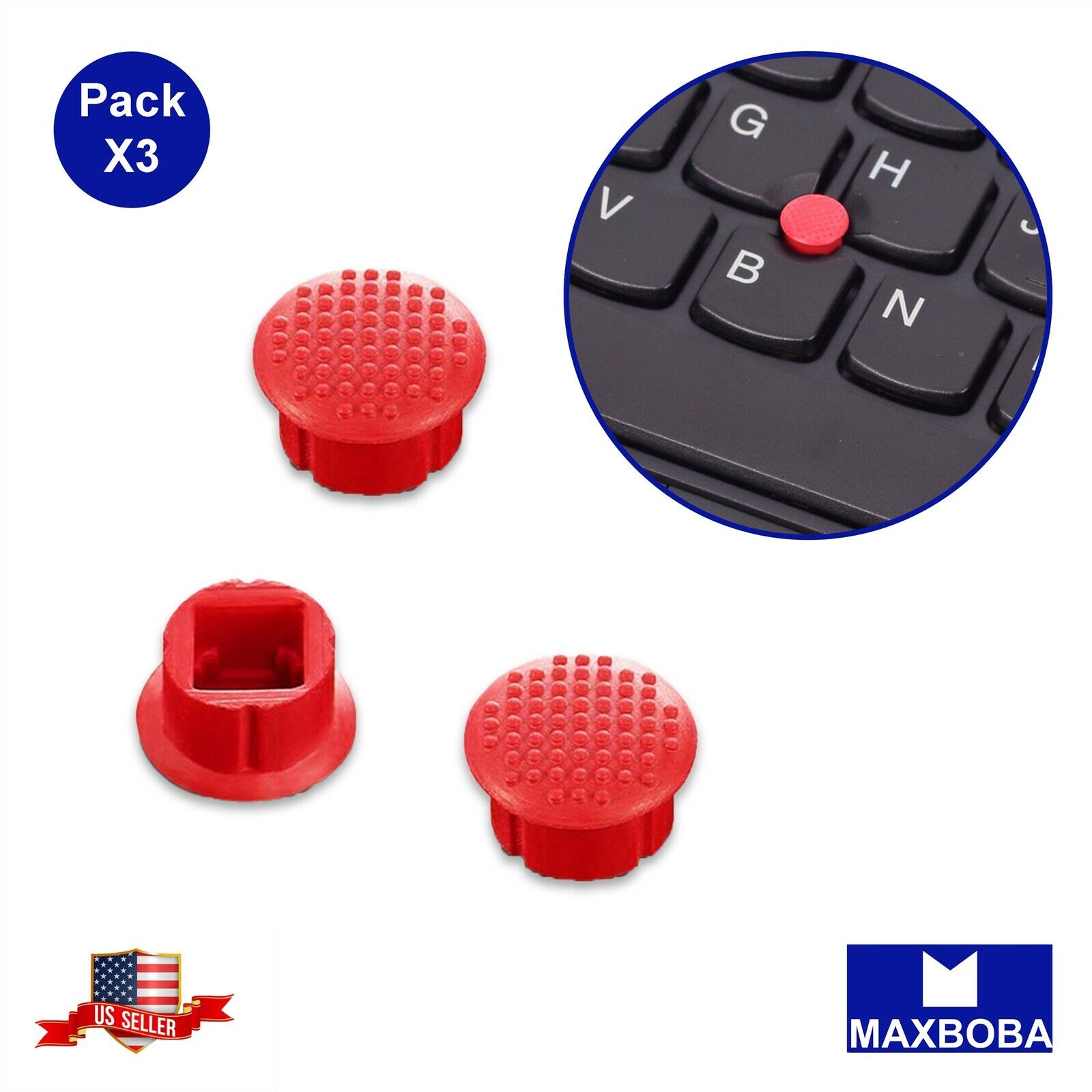3 Pack Red Cap Trackpoint Rubber Mouse pointer For IBM ThinkPad Laptop 4*4mm Generic TrackPoint