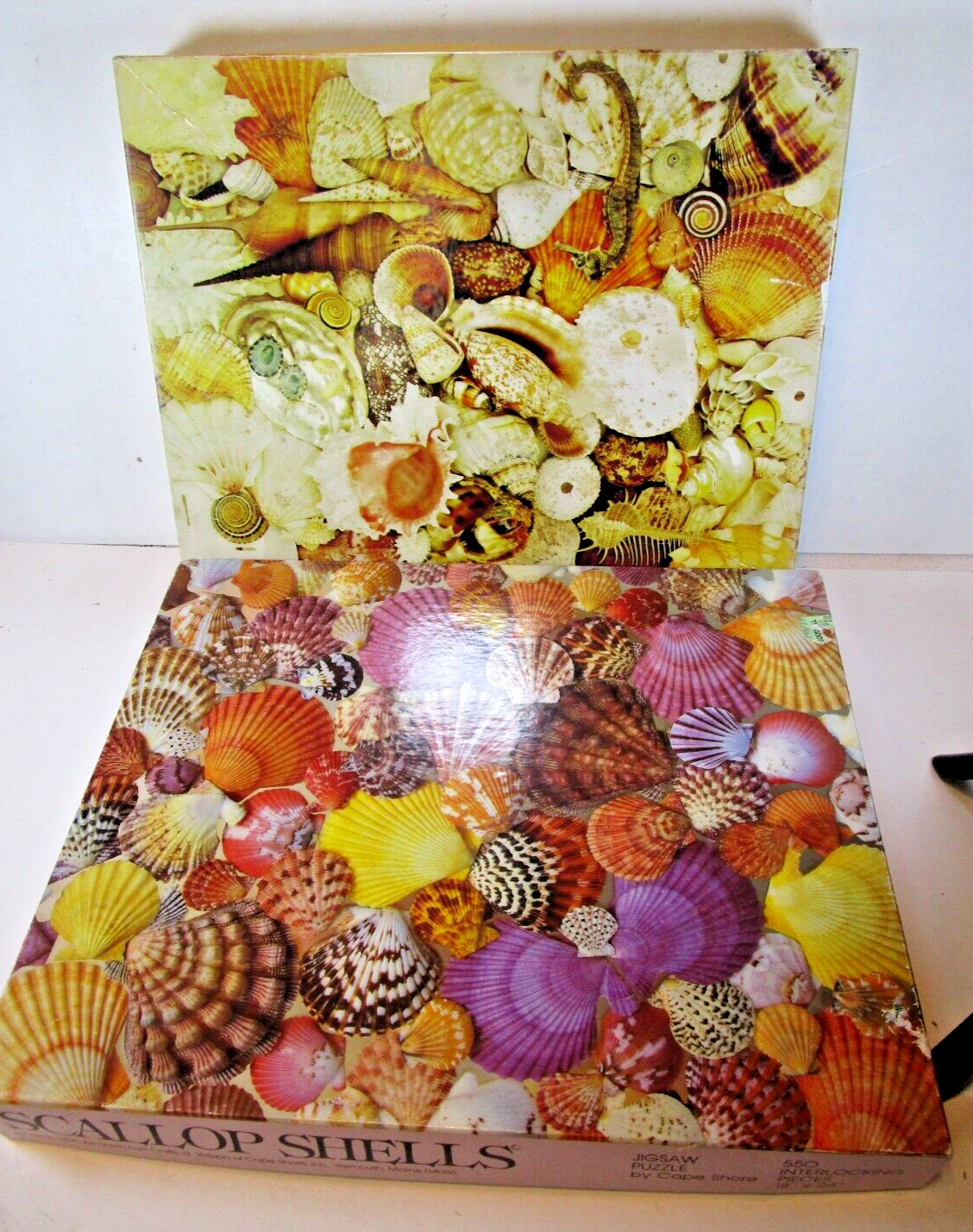 2 Vntg Puzzles Sprinkbok Sea Treasures 1975 & Down East Crafts Scallop Shells 98 Springbok