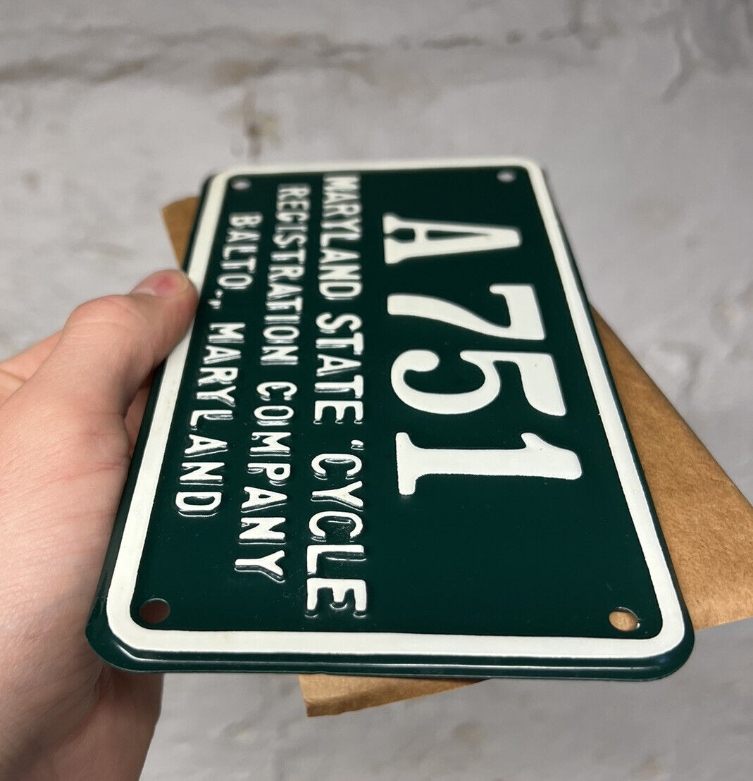 ✨ Vintage 1950s Baltimore Maryland BICYCLE License Plate Sign Gas Oil #A751 7x4✨ Без бренда - фотография #4