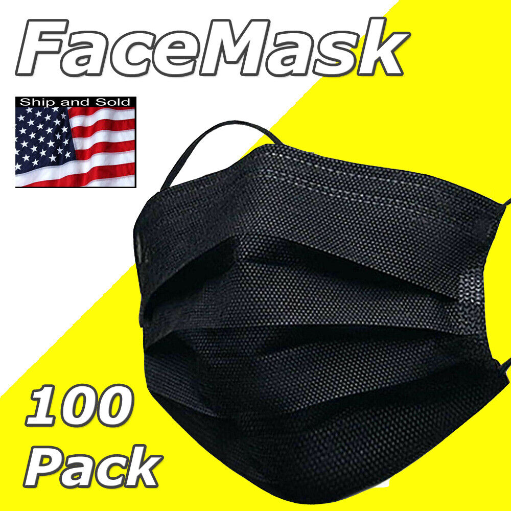 100 Pcs Face Mask Disposable Protective 3 Ply Mouth Cover USA Ship Unbranded Does Not Apply