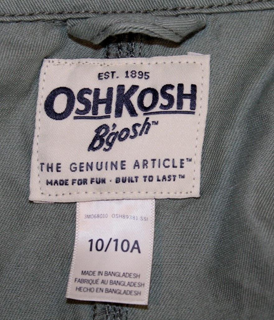 OshKosh Military Shirt Jacket Girl Sz 10 Embroidered Floral Green Button NWT OshKosh B’gosh - фотография #11