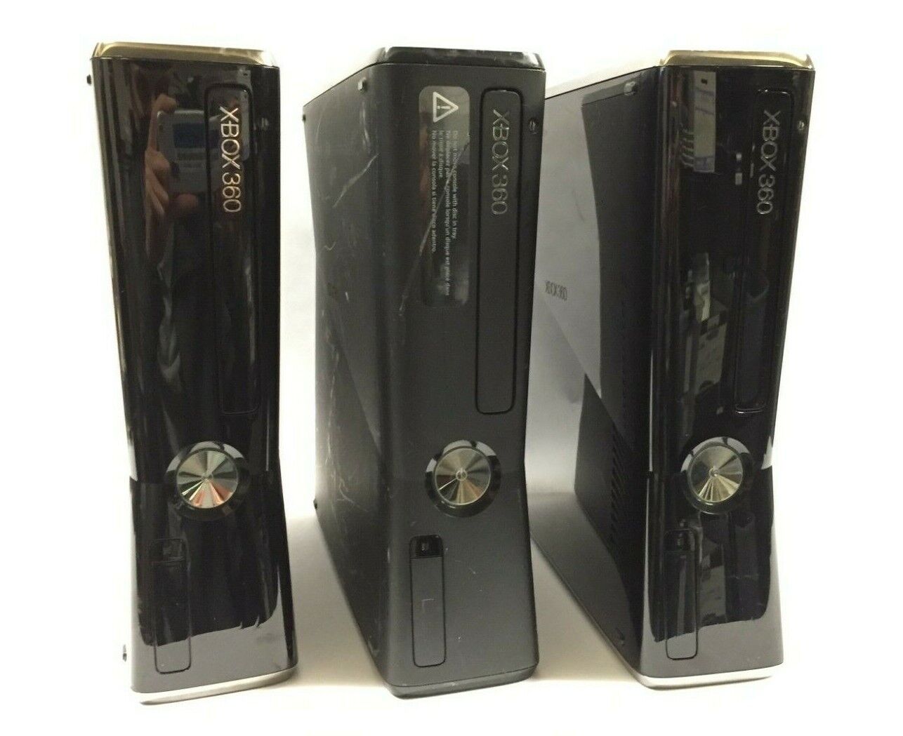 Lot of 3 Xbox 360 S Model 1439 250GB, Consoles Only, Tested, Working, Used Microsoft Microsoft Xbox 360 S