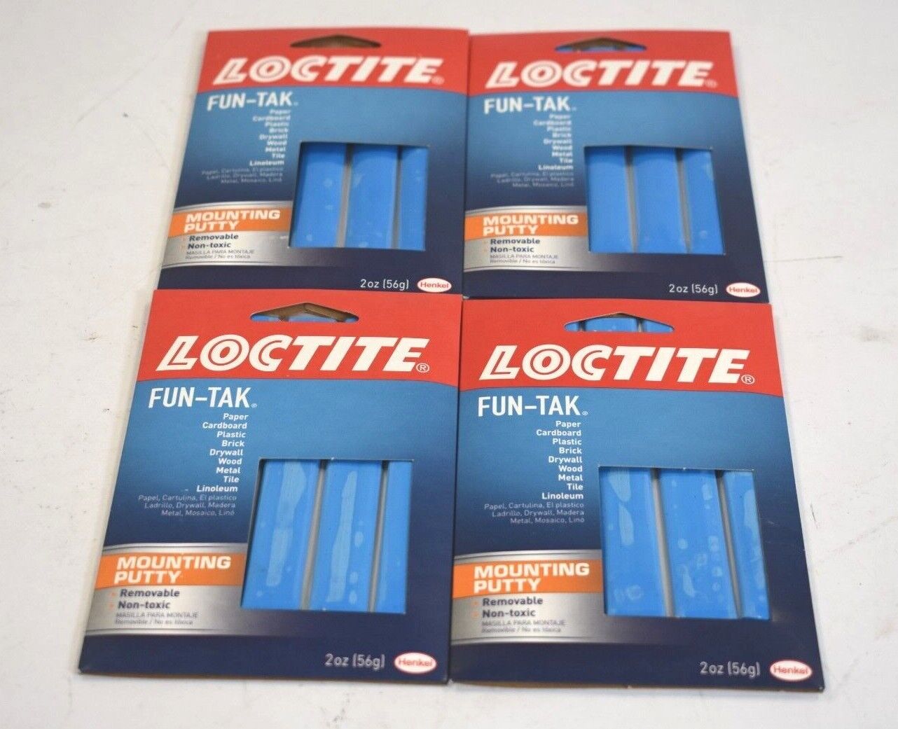 Loctite Fun-Tak Mounting Putty Adhesive Reusable Non-toxic Blue Pack of 4 Loctite