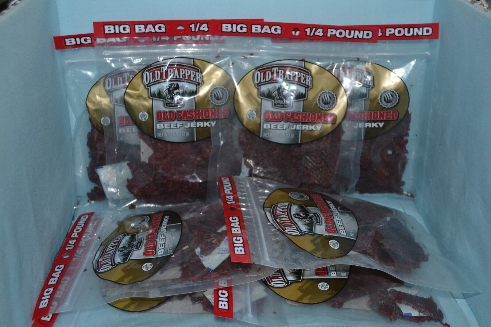 Lot Of 8 Old Trapper Old Fashioned Original Beef Jerky, 4 oz Each, Exp. 11/2025 Old Trapper Does Not Apply