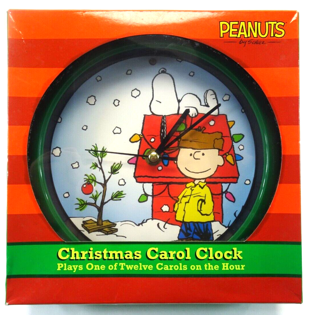 Peanuts Snoopy Clock Schultz A Charlie Brown Christmas Carol Clock NEW IN BOX Peanuts - фотография #3