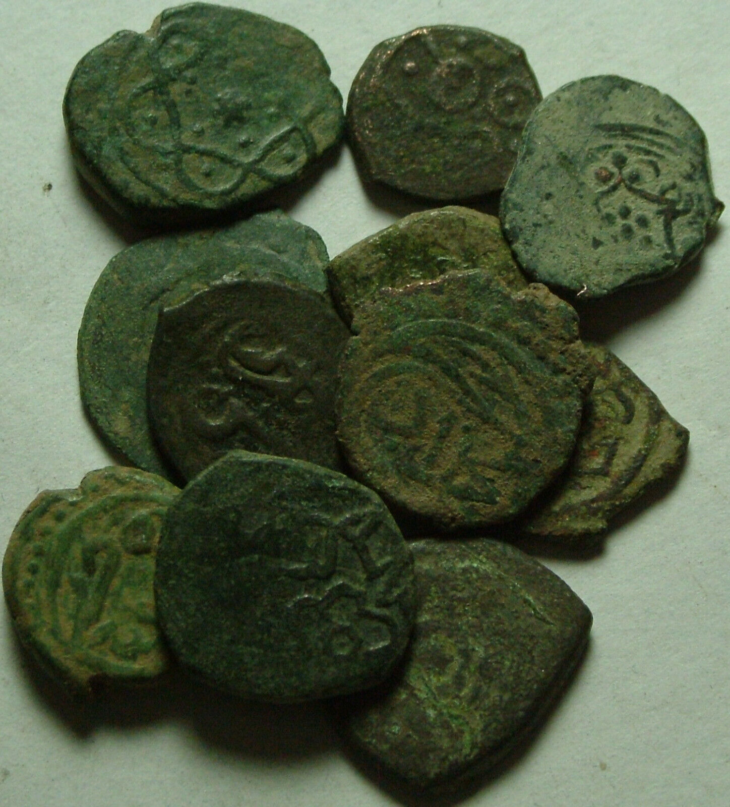 Lot 3 Rare original Islamic copper Bronze Mangir coins/Arabic/Ottoman Empire 15c Без бренда - фотография #12