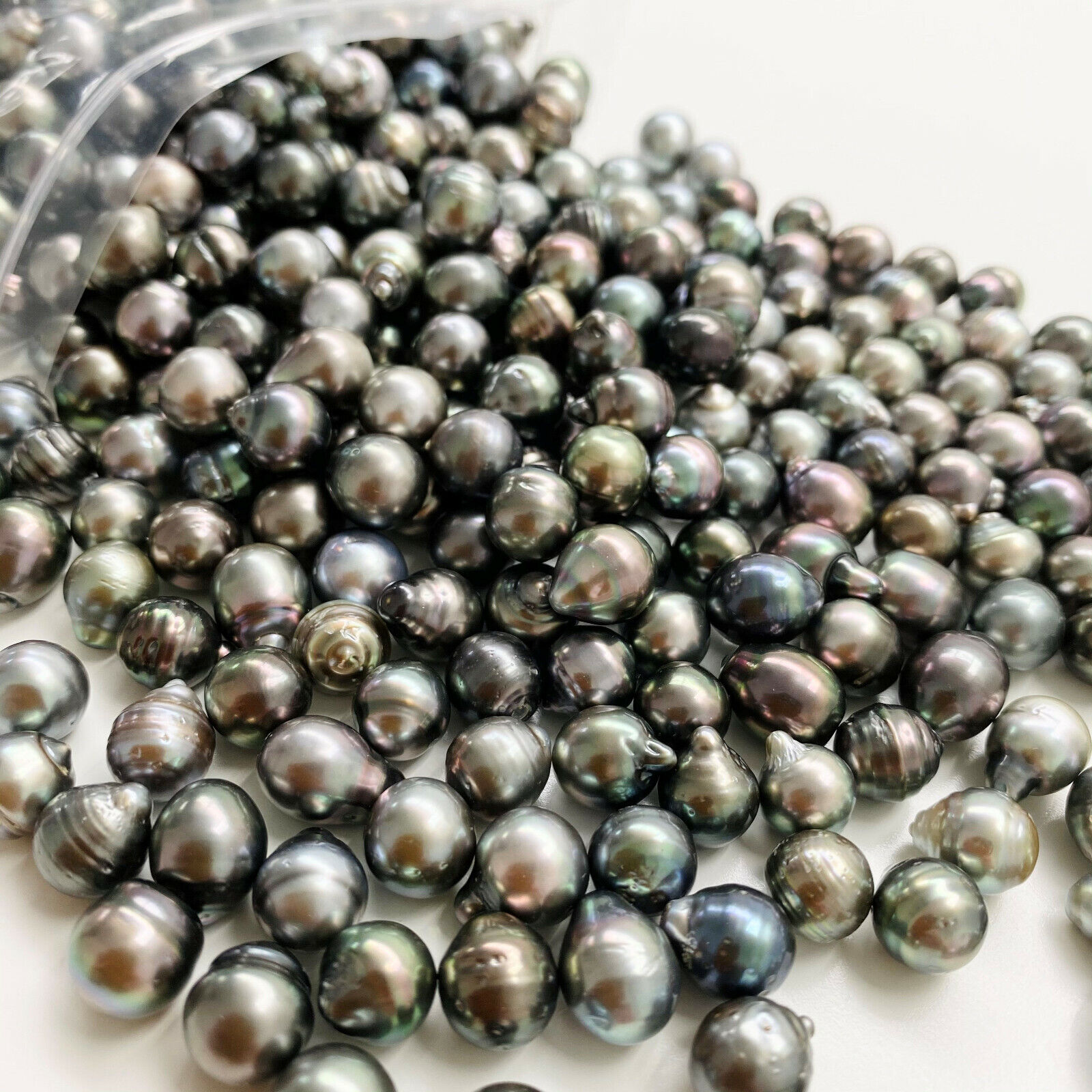 10 pcs Tahitian Loose Pearls Undrilled 9mm Circle Drop Baroque Light Medium Dark Unbranded