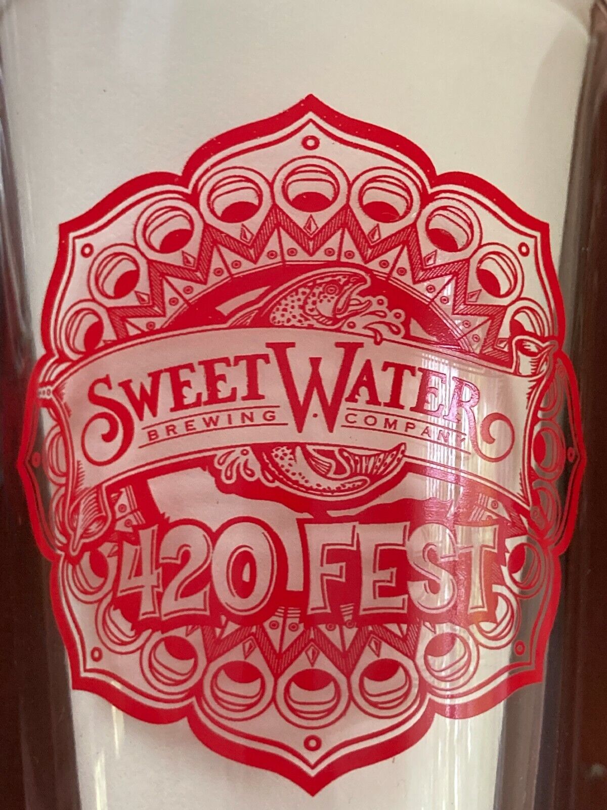 Sweet Water Brewing Company 420 Fest Pint Glasses Set Lot of 9 Red Graphics Sweet Water Brewing Company - фотография #8
