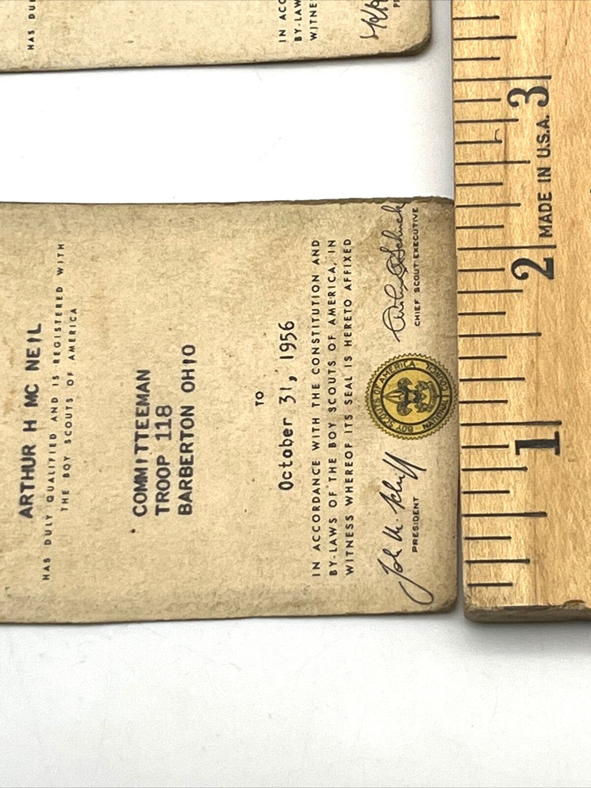 VTG Boy Scout 1950's Ohio Area Certificates of Membership & Explorer Rating Card Без бренда - фотография #10